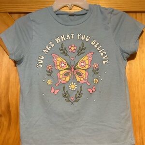 Women’s Blue Butterfly Graphic T-Shirt